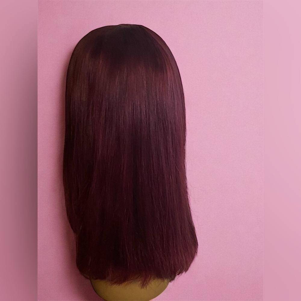 Elegant Burgundy Lace Front Wig - Picture 3 of 9